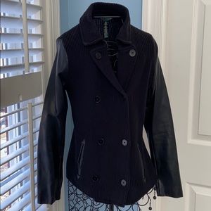 Lauren Ralph Lauren Sweater/Faux Leather Jacket